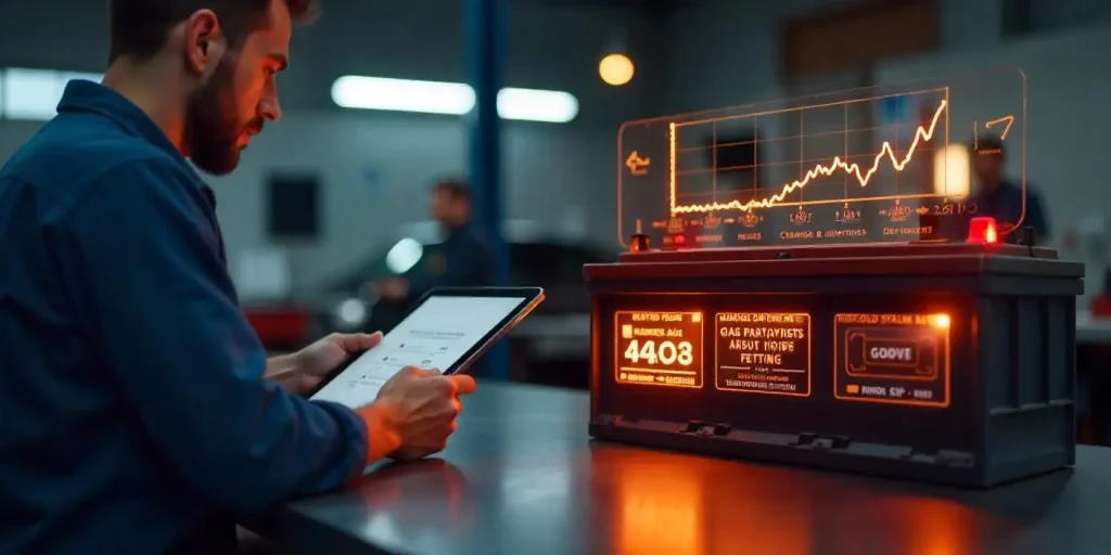 تصویر تحلیل شرایط باتری خودرو